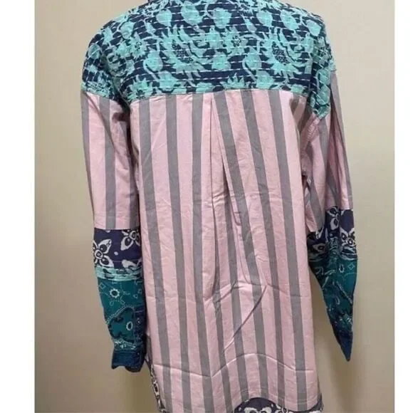 New Free  People Wild Dunes Stripe Shirt Size XS new - Picture 7 of 9